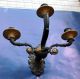 Pair 3 - Lights Figural Swan Bronze Sconces C.  1835 Neoclassical Empire Biedermeier Metalware photo 3