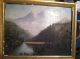 Oil On Board,  N.  Y.  Adirondak Mountains,  Antique /civil War Era. Victorian photo 2