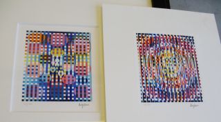 Fine Pair Of Yaacov Agam Signed & Numb ' D Lithographs Visual Welcome Series photo