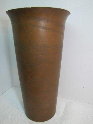 Antique Arts & Crafts Copper Bronze Large Vase Umbrella Stand Crafted photo