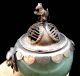 Chinese Jade Beast Head & Mouse Gold Ingot Incense Burner Incense Burners photo 2