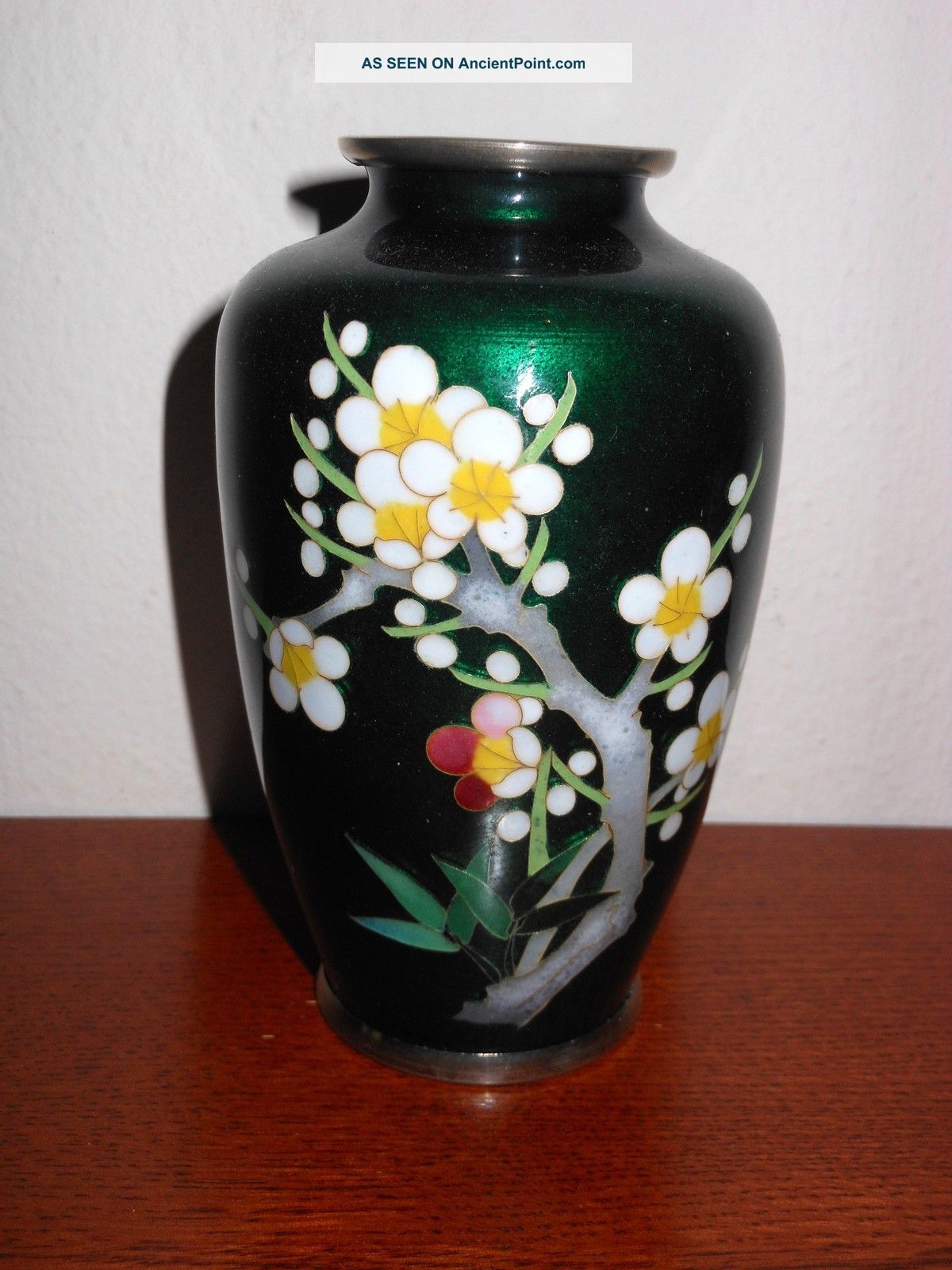 Japanese Sato Guilloche Enamled Or Shippo Cloisonne Vase Vases photo