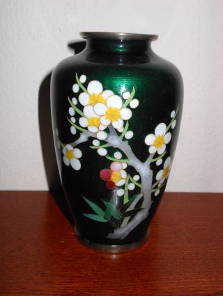 Japanese Sato Guilloche Enamled Or Shippo Cloisonne Vase photo