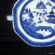 Antique Blue White 18thc Chinese Porcelain Pagoda Decorated Hot Water Plate Plates photo 3