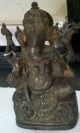 Vintage Black Bronze Ganesha Ganpati Ganapati Sculpture Statue:the Rarest Statue Metalware photo 4