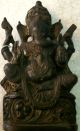 Vintage Black Bronze Ganesha Ganpati Ganapati Sculpture Statue:the Rarest Statue Metalware photo 5