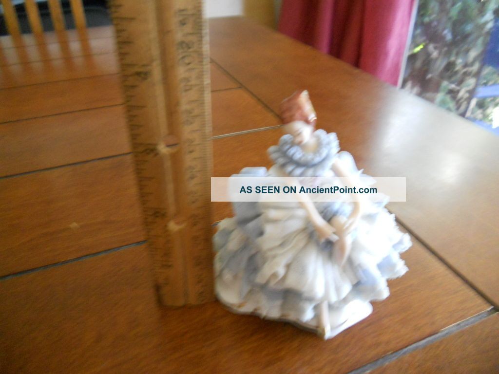 Antique Dresden Porcelain Lace Ballerina Lady Dancer Figurine / Germany Figurines photo
