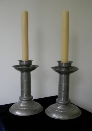 Antique Handmade Swedish Metal Candleholders photo