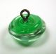 Antique Paperweight Glass Button White Flecks Over Green Design Swirl Back Buttons photo 2