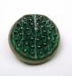 Antique Glass In Metal Button Green Berry Mold In A Brass Back Buttons photo 1