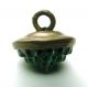 Antique Glass In Metal Button Green Berry Mold In A Brass Back Buttons photo 2
