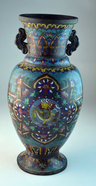 A Chinese Cloisonne Vase With Handles photo
