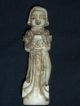 3 Rare 19th Cen Antique Chinese Finely Carved Jadeite Jade Lady Figurines Men, Women & Children photo 10
