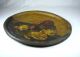 Antique Primitive Still Life Oil Painting On A Large Tin Tray Primitives photo 1