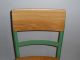 Vintage Angle Steel Industrial/factory Chair Solid Wood Seat & Back Shape Post-1950 photo 3