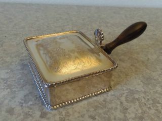 Square Silver Stamped Sugar Container With Lid Made In England Sheffield Plated photo
