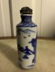Antique Chinese Blue And White Porcelain Snuff Bottle Snuff Bottles photo 2