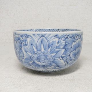 G368: Real Japanese Old Imari Blue - And - White Porcelain Tea Cup Popular Sen - Gaki. photo