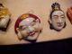 Set Of 7 Antique Chinese Oriental Face Character Buttons Immortals Buttons photo 3