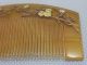 121127 Vintage Japanese Gilt Decorated Resinous Kushi Comb & Kanzashi Hair Stick Other photo 4