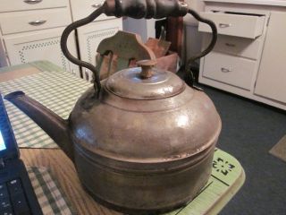 Primitive 1898 Rome 8 Tea Kettle - Mixed Metals - Old Repairs photo