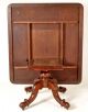Big Antique Victorian Tilt - Top Carved Breakfast Dining Table Solid Mahogany 1850 1800-1899 photo 3