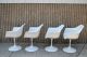 4 Vintage Mid Century Modern Tulip Base Dining Arm Chairs Saarinen Burke Style Post-1950 photo 6