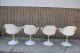 4 Vintage Mid Century Modern Tulip Base Dining Arm Chairs Saarinen Burke Style Post-1950 photo 8