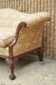 Antique Carved Mahogany Camel Hump Back Paw Claw Foot Chippendale Style Sofa Vtg 1900-1950 photo 3