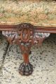 Antique Carved Mahogany Camel Hump Back Paw Claw Foot Chippendale Style Sofa Vtg 1900-1950 photo 7
