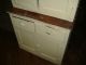 Urban Rustic Pale Yellow Distress Painted Cupboard Vintage Antique Country 1900-1950 photo 1