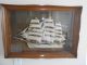 1940 ' S Box Framed 3d Ship Painting Model - The Flying Cloud 1850 Large Nautical Model Ships photo 9