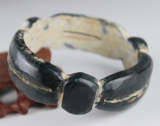 Chinese Old Jade Bangle Hand - Carved Jade Bracelet 013 photo