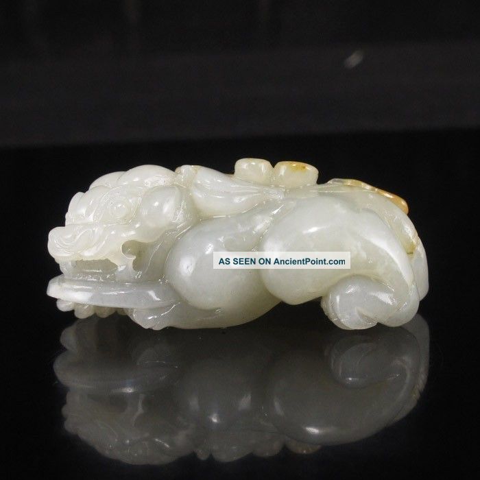 100% Natural Hand - Carved Chinese Hetian Jade Pendant - Pi Xiu Dragon Nr Necklaces & Pendants photo