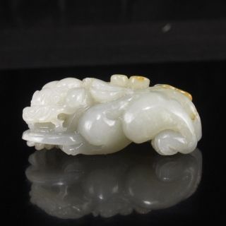 100% Natural Hand - Carved Chinese Hetian Jade Pendant - Pi Xiu Dragon Nr photo