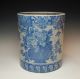 Antique Japanese Blue & White Ceramic Hibachi Pot Hand Warmer Brazier Planter Other photo 1