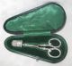 Antique Fitted Sewing Etui Kit Set Solid Sterling Silver Scissors Thimble Tools Thimbles photo 3