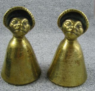 Pair Of Cast Brass Bloodletting Cups ?? Possibly 1700s. photo