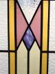 Large Tall Antique Stained Glass Window Six Color Art Deco Fantastic Design 1900-1940 photo 2