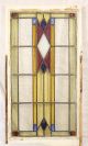 Large Tall Antique Stained Glass Window Six Color Art Deco Fantastic Design 1900-1940 photo 5