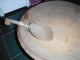 Large Antique Hand Turned Raised Lip Wooden Batter Bowl 15 