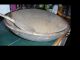 Large Antique Hand Turned Raised Lip Wooden Batter Bowl 15 