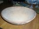 Large Antique Hand Turned Raised Lip Wooden Batter Bowl 15 
