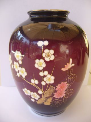 Antique Meiji Japanese Cloisonne Enamel Vase W/ Silver Color Rims photo