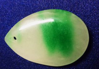 J65 Vintage Chinese Natural Icy Translation Jadeite Pendant Apple Green Fish 17 photo