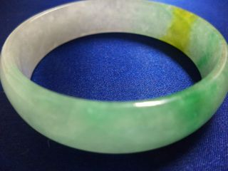 J71 Vintage Chinese Natural Translucent Icy Jadeite Smaller Bangle Multi - Color photo