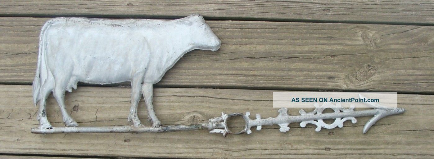 Folky Antique Cow Weathervane Directional Neat Item Primitives photo