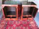 2 Red Chinese End Tables/night Stands Tables photo 8