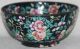 Chinese Late Qing (1890s) Famille Noire Enamel Floral/moth Decorated Bowl Bowls photo 1