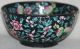 Chinese Late Qing (1890s) Famille Noire Enamel Floral/moth Decorated Bowl Bowls photo 3